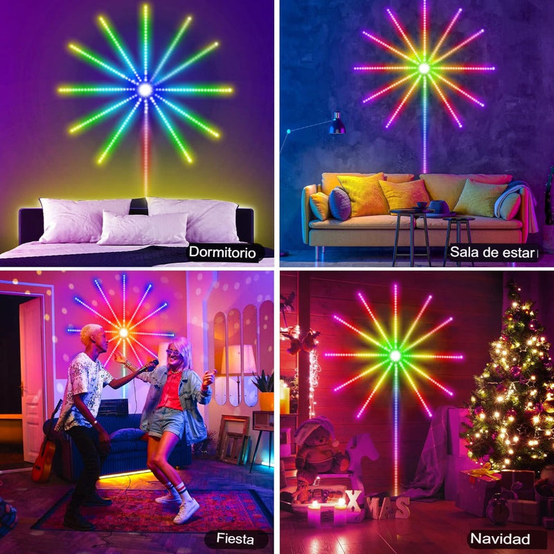 Luces Inteligentes con Sensor de Sonido - Efecto Fuegos Artificiales R - Paga 1 Leva 2
