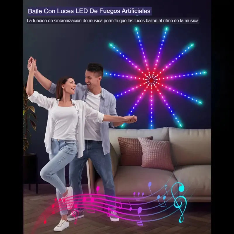 Luces Inteligentes con Sensor de Sonido - Efecto Fuegos Artificiales R - Paga 1 Leva 2