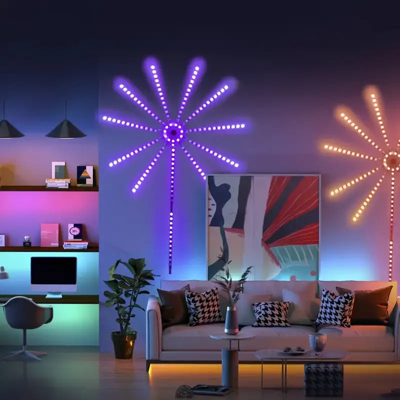 Luces Inteligentes con Sensor de Sonido - Efecto Fuegos Artificiales R - Paga 1 Leva 2