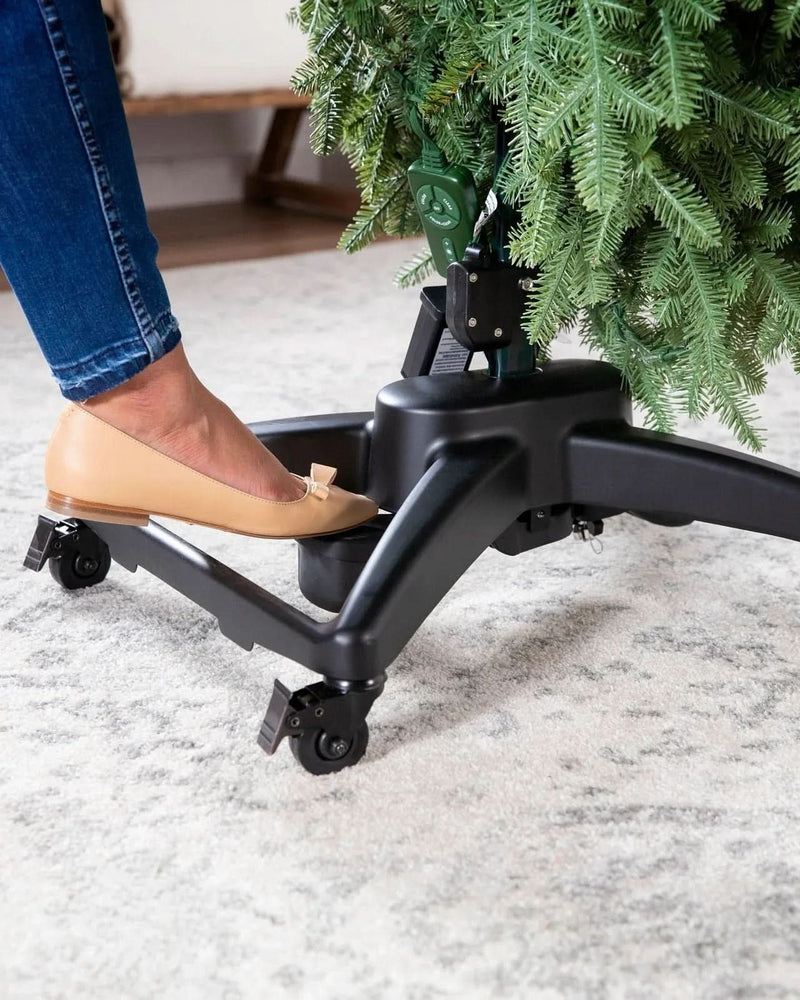 Árbol de Navidad Verde Premium con Ramas Articuladas, Base Metálica con Ruedas y Micro LEDs Integrados