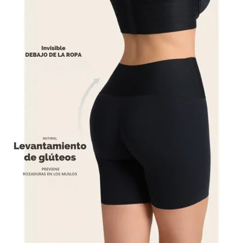 Shorts BBL de tiro alto con doble compresión y control de abdomen faja reductora