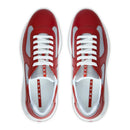 Prada Americas Cup Soft Rubber And Bike Fabric Red Silver Sneaker
